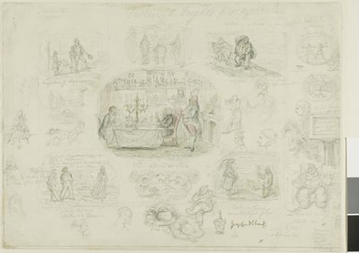 Mode och skräck 1829 (recto); Angels Ever Bright and Fair (verso) av George Cruikshank