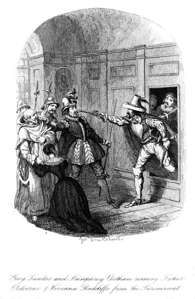 Guy Fawkes och Humphrey Chetham, 1605, 1841. av George Cruikshank