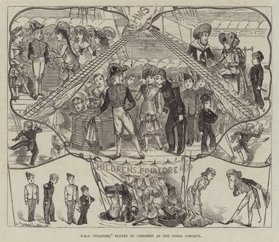 HMS Pinafore, spelad av Children at the Opera Comique av George Cruikshank