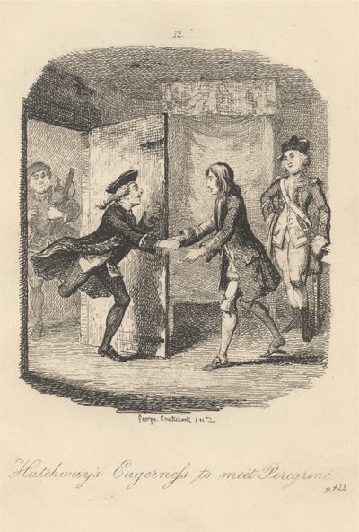 Hatchways iver att träffa Peregrine av George Cruikshank