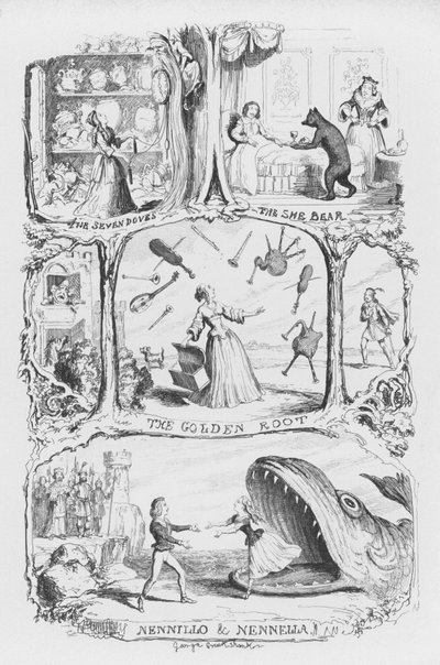 Illustration för The Pentamerone av George Cruikshank (gravyr) av George Cruikshank