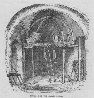 Interiör av Cradle Tower (gravyr) av George Cruikshank