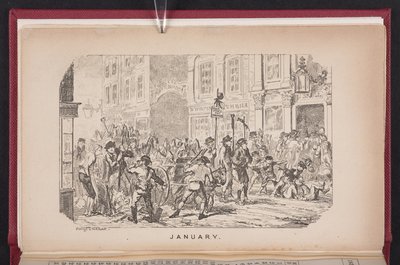 Januari från The Comic Almanack av George Cruikshank