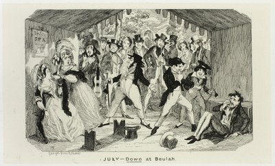 Juli - Down at Beulah från George Cruikshanks stålgravyrer till The Comic Almanacks: 1835-1853 av George Cruikshank