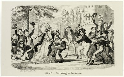 Juni - Att hitta en balans från George Cruikshanks stålgravyrer till The Comic Almanacks: 1835-1853 av George Cruikshank