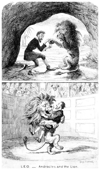 Leo - Androcles and the Lion, 1800-talet. av George Cruikshank