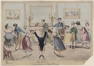 Les Graces, olägenheter i Quadrille Dancing av George Cruikshank