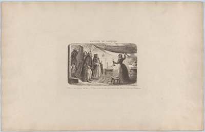 Söker boende, 1851., 1851. av George Cruikshank