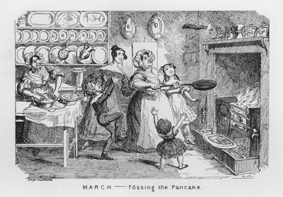 Mars, Kasta pannkakan (gravyr) av George Cruikshank