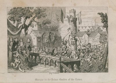 Masque i Palace Garden of the Tower av George Cruikshank