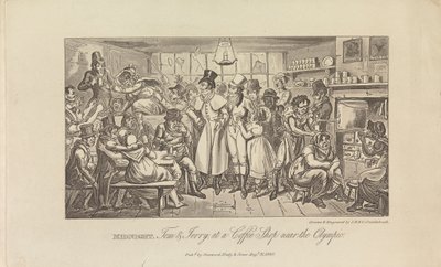 Midnatt, Tom & Jerry på ett kafé... av George Cruikshank