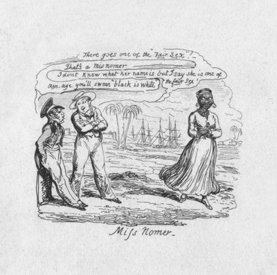Fröken Nomer, 1829 av George Cruikshank