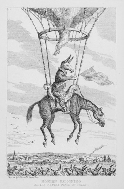 Modern Balooning, eller den nyaste fasen av dårskap av George Cruikshank