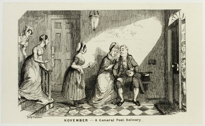 November - En allmän postutdelning i opposition från George Cruikshanks ståletsningar till The Comic Almanacks: 1835-1853 av George Cruikshank