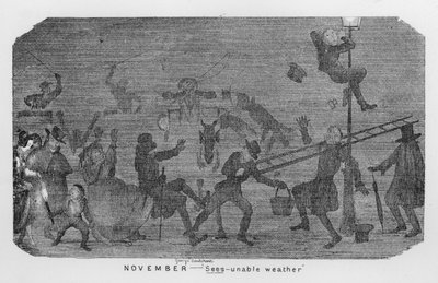 November, Sees-unable weather, dvs London smog (gravyr) av George Cruikshank