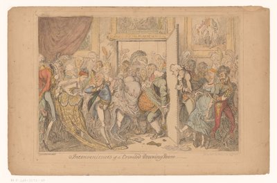 Overvol salong Besvär med en fullsatt salong (titel på objekt) av George Cruikshank