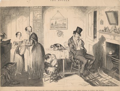 Plansch II, han avskedas från sin anställning på grund av fylleri av George Cruikshank