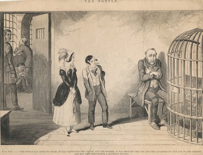 Plansch VIII, Flaskan har gjort sitt arbete av George Cruikshank