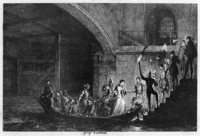 Drottning Jane och Lord Guilford Dudley fördes tillbaka till tornet, 1553 1840 av George Cruikshank