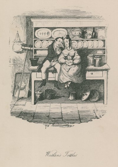 Scen i Londons liv: Watkins Tottles av George Cruikshank