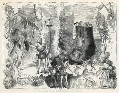 Scener från Drury Lane och Covent Garden Pantomimes av George Cruikshank