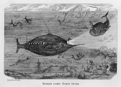 Vetenskap under olika former (gravyr) av George Cruikshank