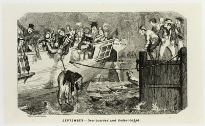 September - Överbemannad och underbemannad från George Cruikshanks ståletsningar till The Comic Almanacks: 1835-1853 av George Cruikshank