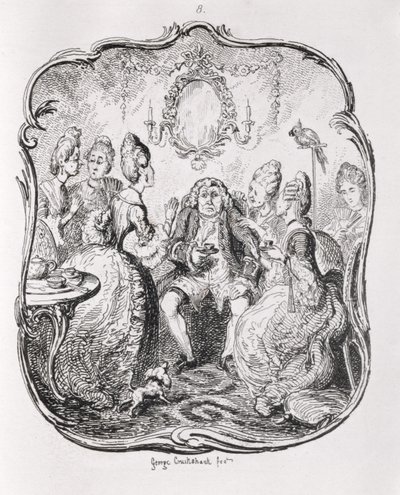 Squire Western och hans Lady Cousins, från "Tom Jones, historien om en Foundling", graverad av konstnären, illustration från "The Works of Henry Fielding", pub. av Henry G. Bohn, 1853 av George Cruikshank