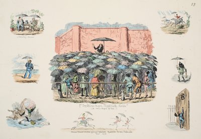 St Swithuns Chapel Kallbadfält, pub. 1833 (handfärgad gravyr) av George Cruikshank