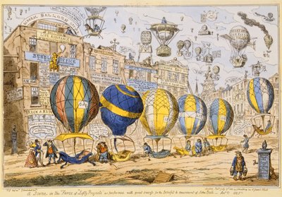 Taxiballonger, pub. av G. Humphrey, 1825 av George Cruikshank