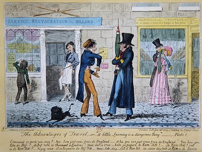 "Fördelarna med att resa" eller "Litt lärande är en farlig sak" av George Cruikshank