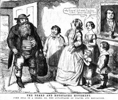 Skägg- och mustaschrörelsen, 1854 av George Cruikshank