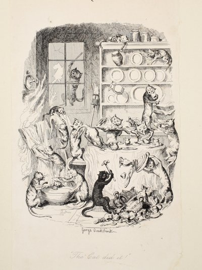 Katten gjorde det, från The Greatest Plague of Life, pub. 1847. av George Cruikshank