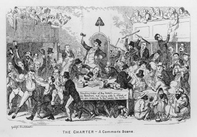 The Charter, A Commons Scene (gravyr) av George Cruikshank