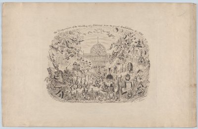 Spridningen av alla nationers verk från den stora utställningen 1851, 1851., 1851. av George Cruikshank