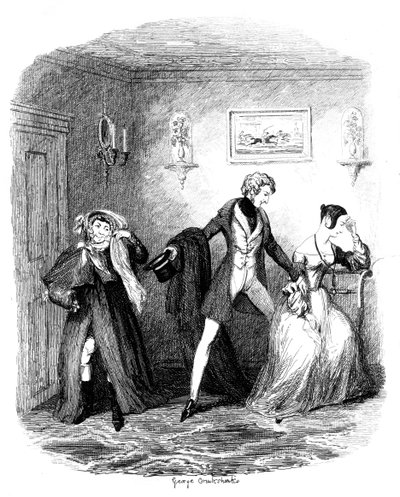 The Elopement, början av mitten av 1800-talet av George Cruikshank