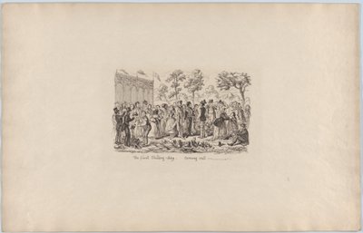 Den första Shilling-dagen kommer ut, 1851, 1851. av George Cruikshank