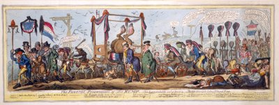 The Funeral Procession of the Rump, pub. 1819 (handfärgad etsning) av George Cruikshank
