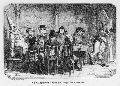 Krutplanen eller killarna i rådet (gravyr) av George Cruikshank