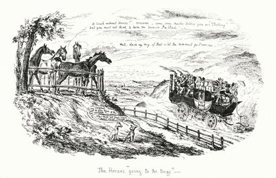 Hästarna som går till hundarna (gravyr) av George Cruikshank