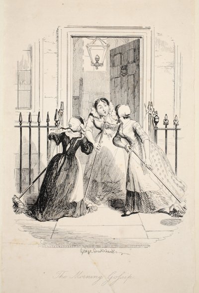The Morning Gossip, från The Greatest Plague of Life, pub. 1847. av George Cruikshank