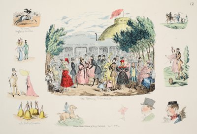 The Morning Promenade, pub. 1833 (handfärgad gravyr) av George Cruikshank