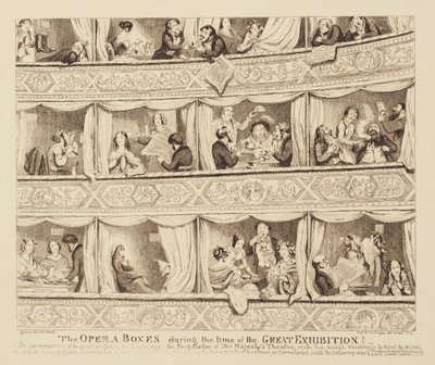 Operalådorna under tiden för den stora utställningen, 1851 av George Cruikshank