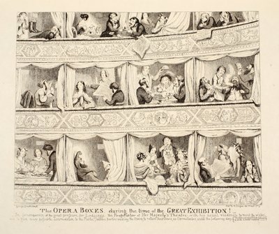 Operaboxarna under den stora utställningens tid, pub. 1851 av George Cruikshank
