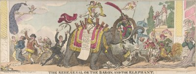 Repetitionen eller baronen och elefanten, 1 januari 1812., 1 januari 1812. av George Cruikshank
