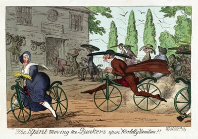 Anden som flyttar kväkarna på världsliga fåfänga!!, pub. 1819 (handfärgad gravyr) av George Cruikshank