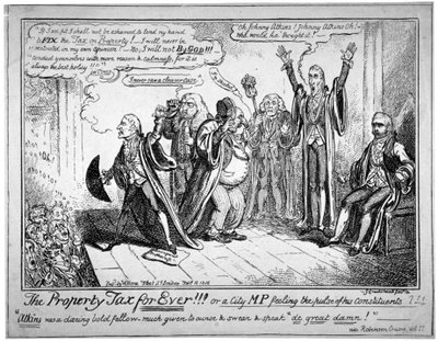 "Fastighetsskatten för alltid!!!", 1816. av George Cruikshank