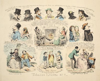 Tobaksblad nr 1, pub. 1851. av George Cruikshank