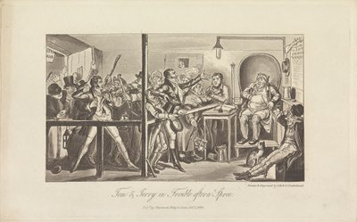Tom & Jerry i trubbel efter en spree av George Cruikshank