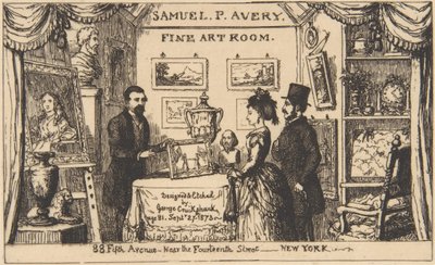 Reklamkort för Samuel P. Avery - Konstsalong av George Cruikshank